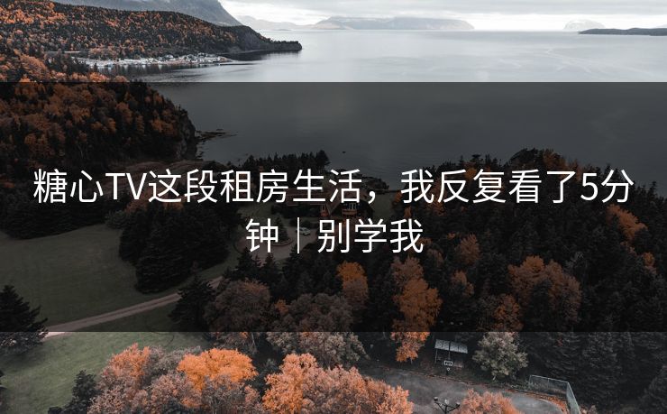 糖心TV这段租房生活，我反复看了5分钟｜别学我