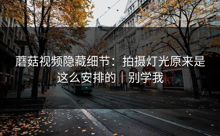 蘑菇视频隐藏细节：拍摄灯光原来是这么安排的｜别学我
