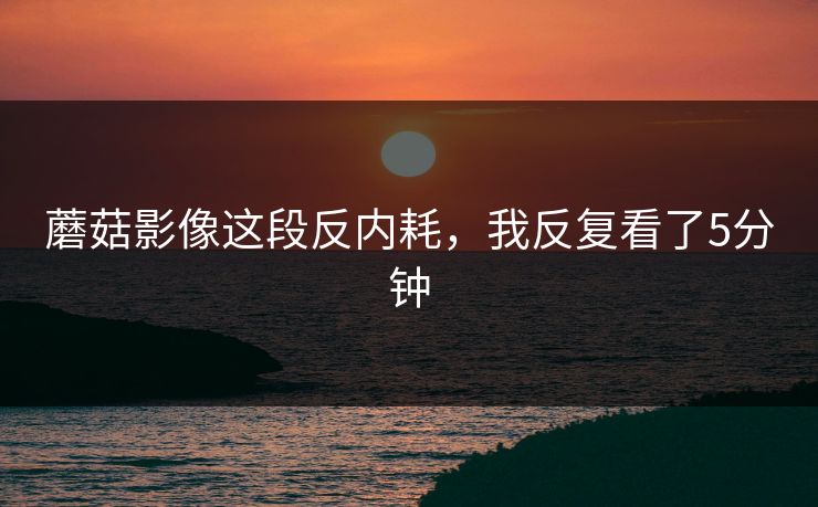 蘑菇影像这段反内耗，我反复看了5分钟